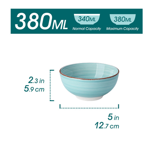 6-Piece Porcelain Vintage Handpainted Ceramic Large Serving Bowl Set