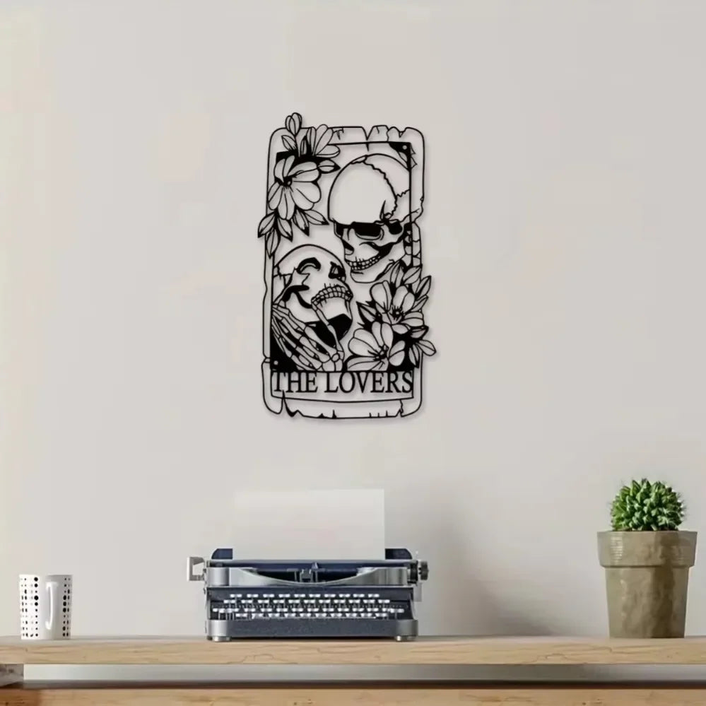 Bohemian-Gothic Metal Skull Wall Art