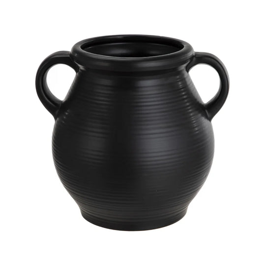 Ribbed Ceramic Vase Antique-Inspired Home Décor