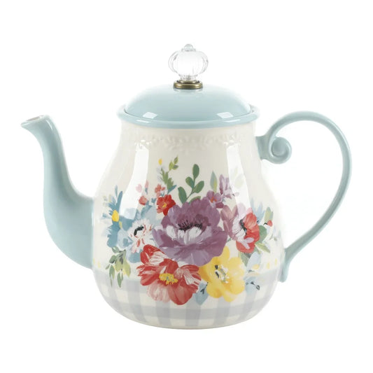 Vintage Floral Ceramic Tea Pot Dishwasher Safe Gift Tea Lovers Stylish Home Essentials