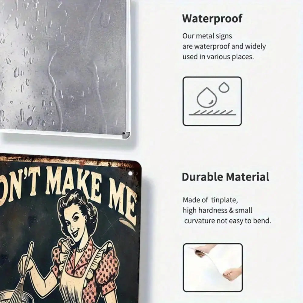 1PC Vintage "Don't Make Me Poison Your Food" Metal Sign