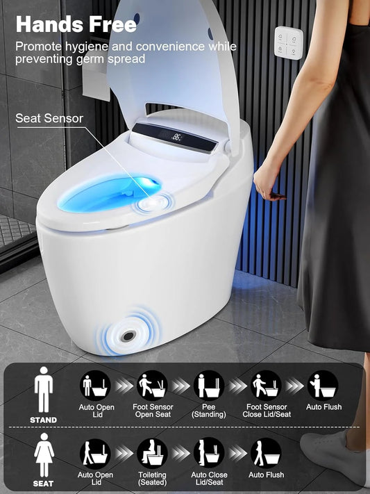 Smart Toilet, Heated Seat ,Night Light Auto Flush, Open/Close comfort Height