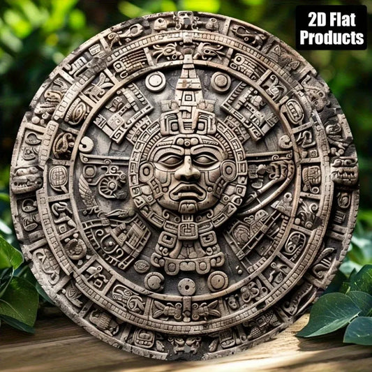 Aztec Calendar Sun Motif – 2D Flat Wall Decor |,
