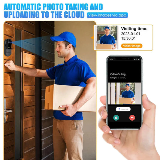 WiFi doorbell 2-way HD 1080P, microSD/cloud, waterproof,