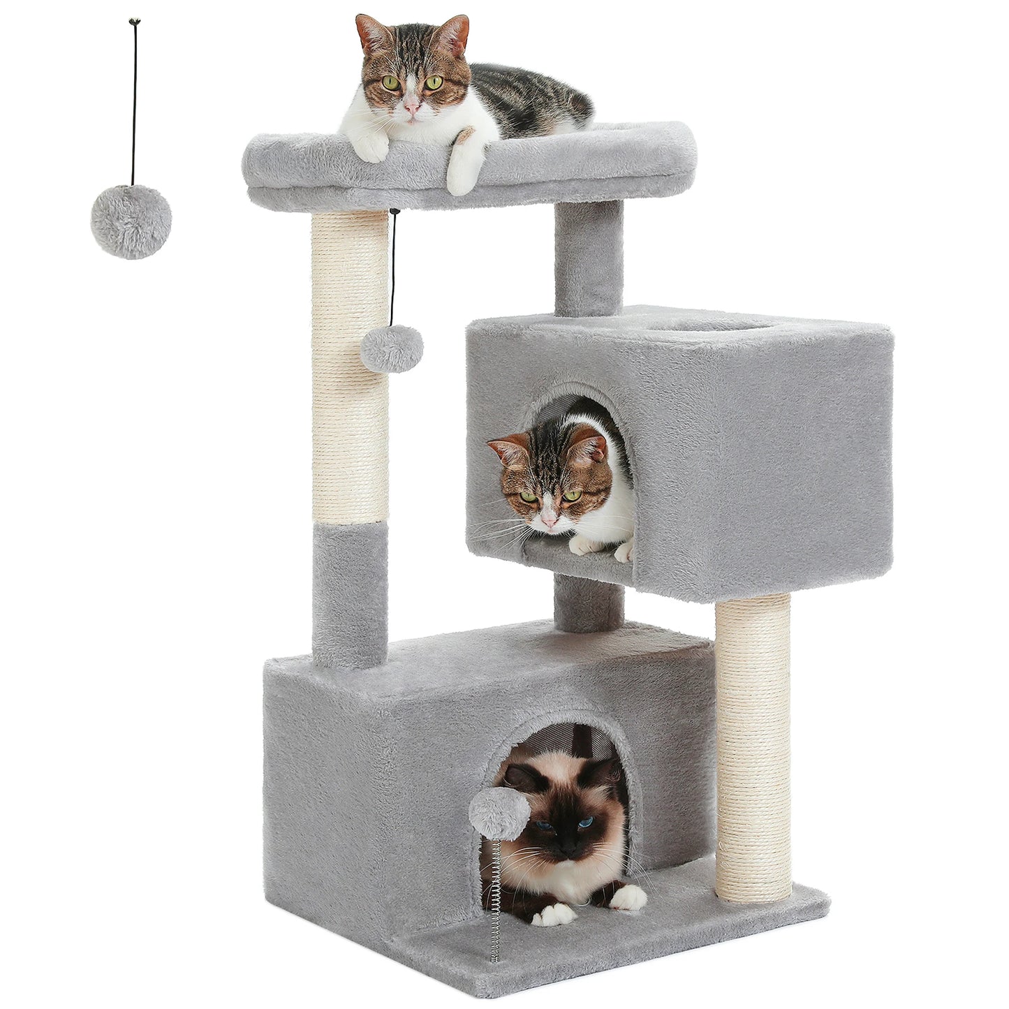 Multi Level Cat Tree Tower, Large Condo for Indoor Kitten Bed
