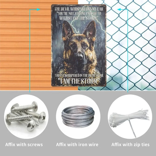 German Shepherd Sign Vintage Metal Wall Decor