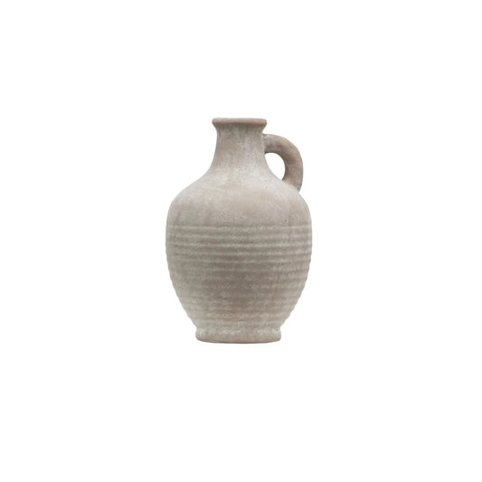 Indoor Ceramic Handled Jug Antique Style European Decor 7 Inch