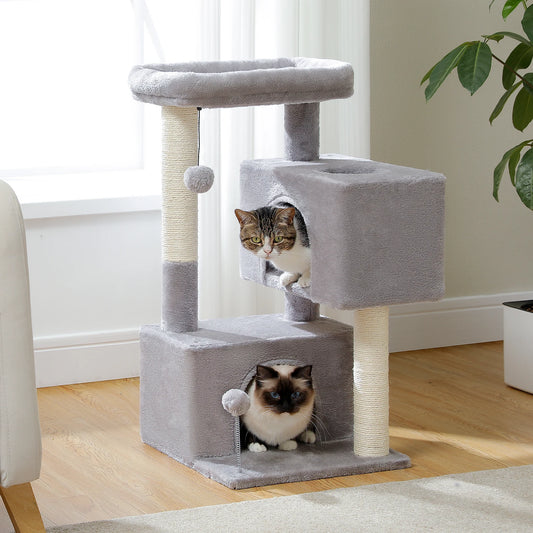 Multi Level Cat Tree Tower, Large Condo for Indoor Kitten Bed