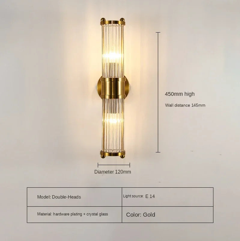 Modern Luxury Led E14 Crystal Wall Lights Bedroom. Hallway