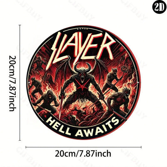 8x8" SLAYER Hell Awaits Metal Sign