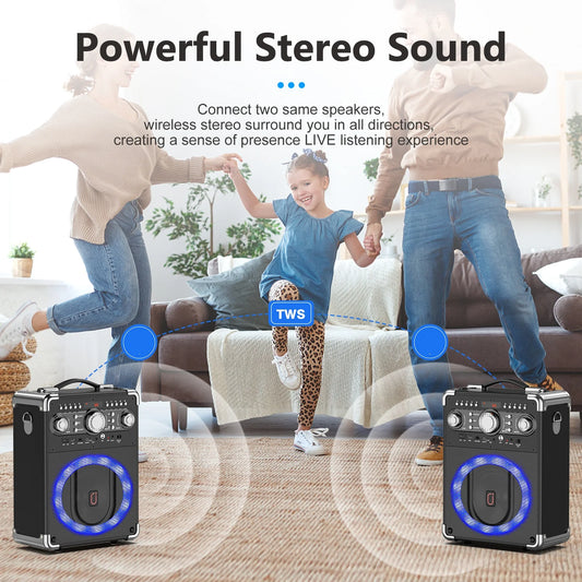 Portable Karaoke Bluetooth Speaker, Suitable for Outdoor Activities, Parties