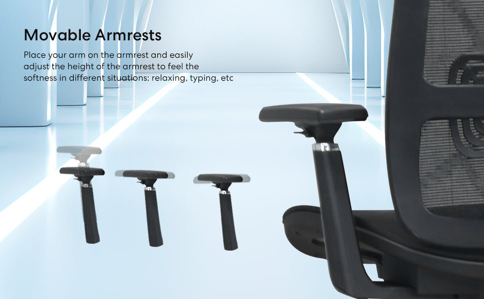 New Ergonomic Adjustable Lumbar Support Chair 120°Tilt High Back with Soft Flip Up Arms