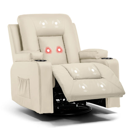 Recliner Chair, Rocking Chair for Adults, Swivel Recliner Heat and Massage