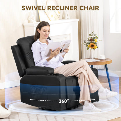 Recliner Chair, Rocking Chair for Adults, Swivel Recliner Heat and Massage