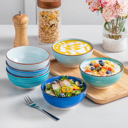 6-Piece  Porcelain Vintage Handpainted Ceramic Large Serving Bowl Set