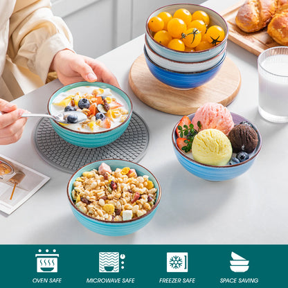 6-Piece  Porcelain Vintage Handpainted Ceramic Large Serving Bowl Set