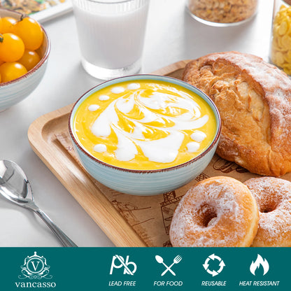 6-Piece  Porcelain Vintage Handpainted Ceramic Large Serving Bowl Set