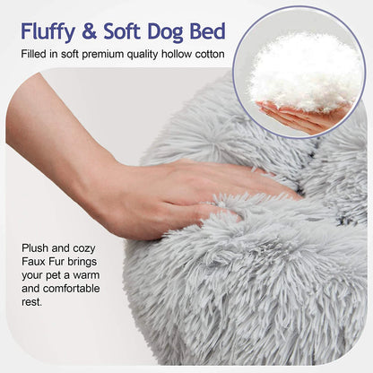 Donut Dog Bed Warm Soft, Bed Cover Washable, Sofa Cushion