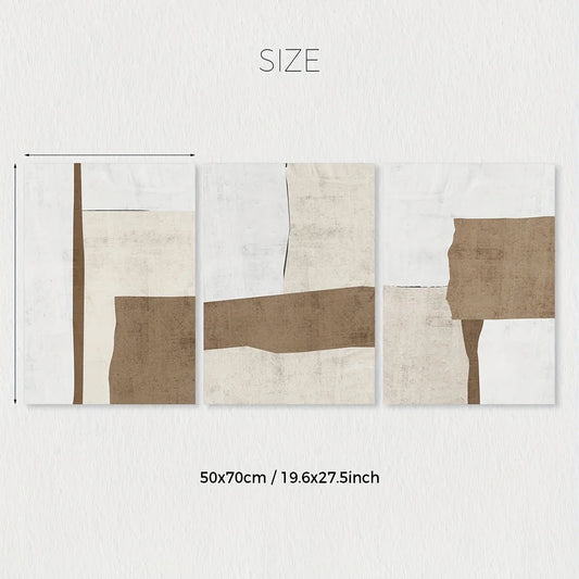 Modern Abstract Geometric Canvas Art Prints Set of 3