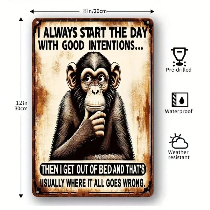 Funny Sarcastic Metal Vintage Wall, Art Plaque