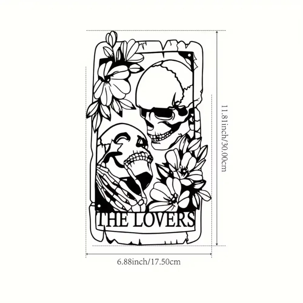 Bohemian-Gothic Metal Skull Wall Art