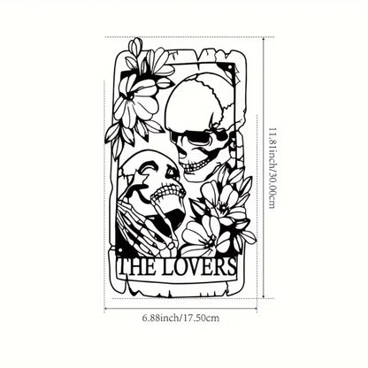 Bohemian-Gothic Metal Skull Wall Art