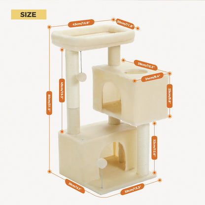 Multi Level Cat Tree Tower,  Large Condo for Indoor Kitten Bed