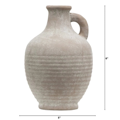 Indoor Ceramic Handled Jug Antique Style European Decor  7 Inch