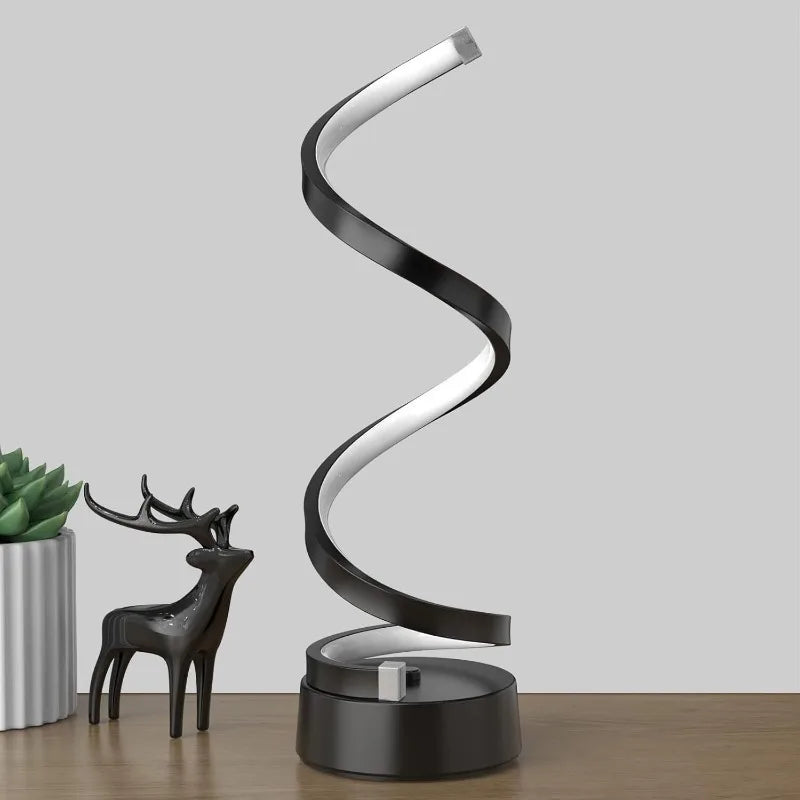 Classic Spiral LED Table Lamp,, Adjustable Arm, Soft Light, Multifunction