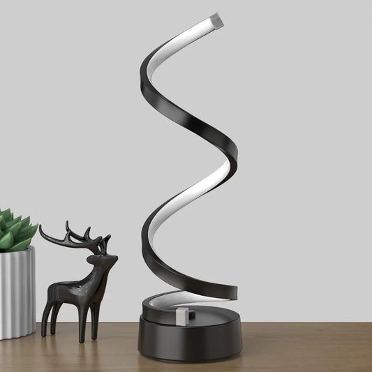 Classic Spiral LED Table Lamp,, Adjustable Arm, Soft Light, Multifunction