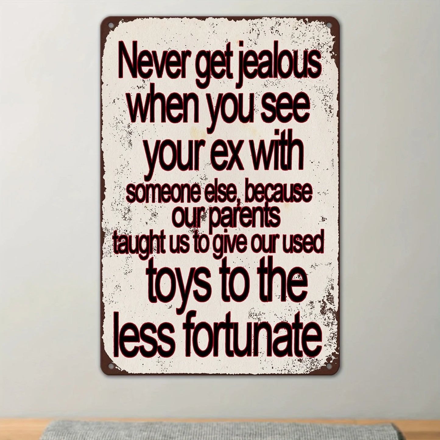 1pc Vintage Sarcastic Aluminum Wall Sculpture