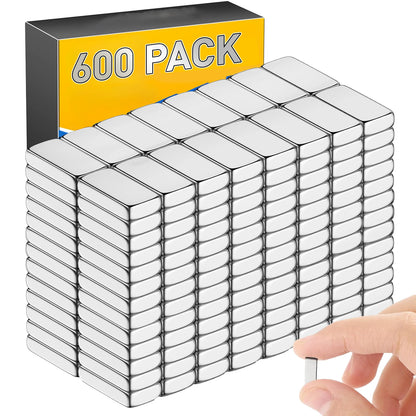 100/200/400/600 PCS Silver rectangular magnets, Double-Sided Adhesive, Perfect for Fridge, Garage