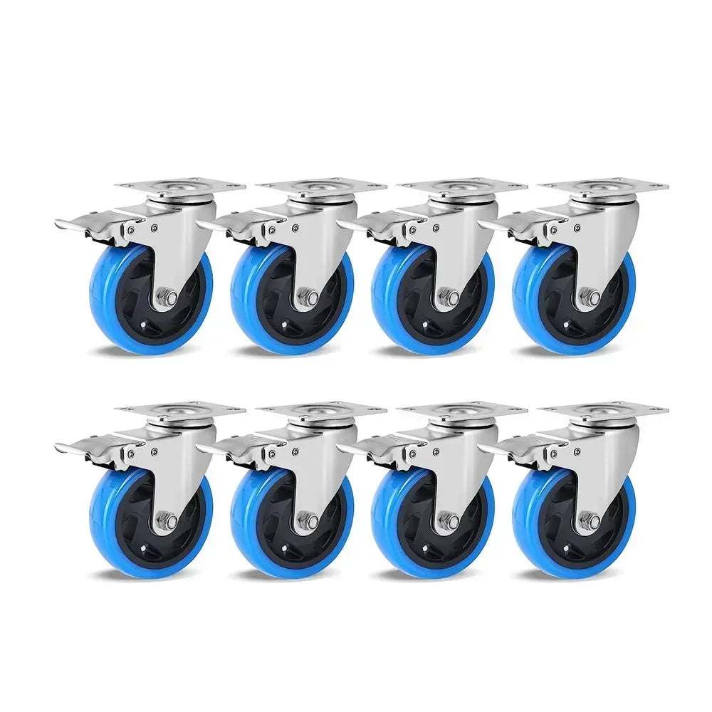 Fixkit 4x 100mm Swivel Castors with Brake Heavy Duty Castors 150kg Per Castor