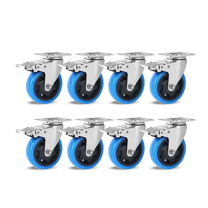 Fixkit 4x 100mm Swivel Castors with Brake Heavy Duty Castors 150kg Per Castor