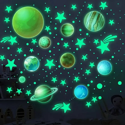 Stars Wall Stickers Glow Planet Wall Stars