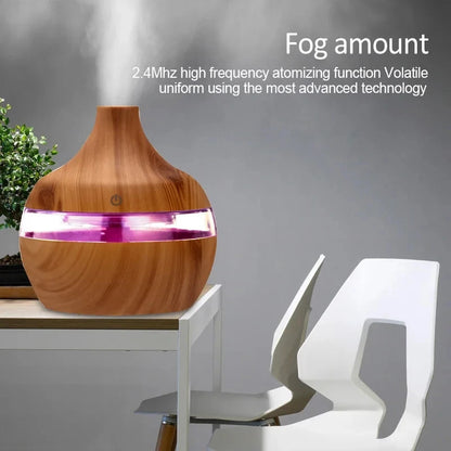 Diffuser Wood Ultrasonic Air Humidifier Essential Oil Aromatherapy Cool Mist Maker