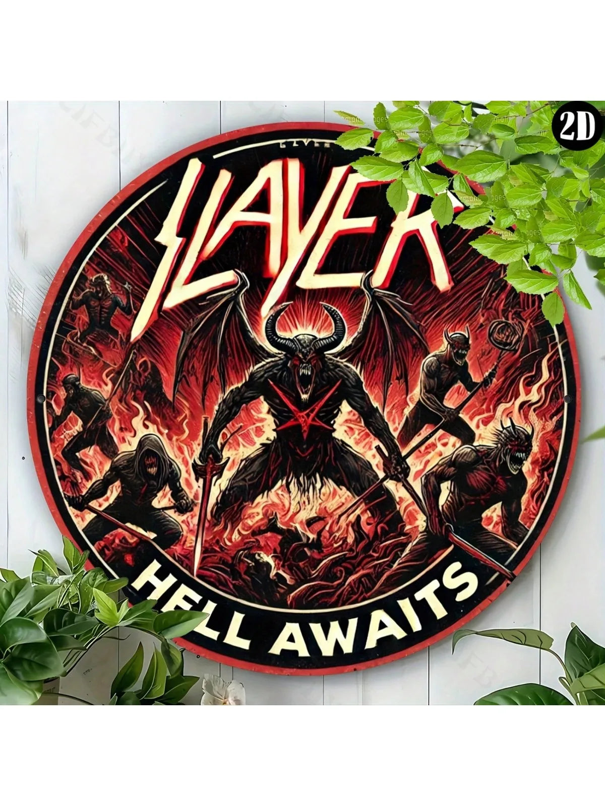 8x8" SLAYER Hell Awaits Metal Sign