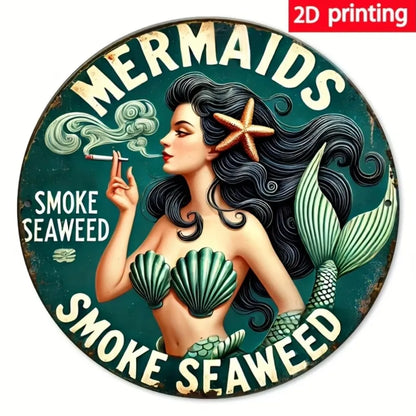 1pc vintage mermaid and seaweed wall art
