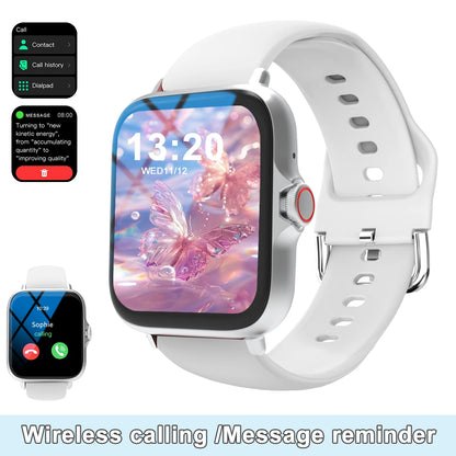 Smart watch with full touch screen, call, message reminder, compatible with iPhone/android mo