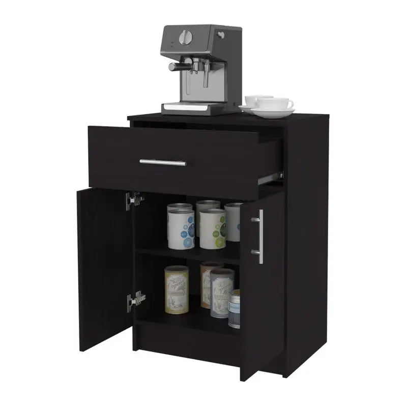 Kitchen Pantry with 2 Doors and 1 Drawer, Wengue Finish