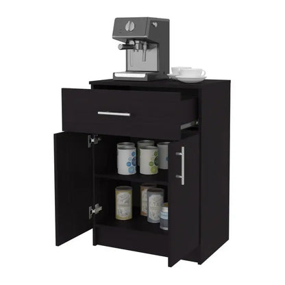 Kitchen Pantry with 2 Doors and 1 Drawer, Wengue Finish