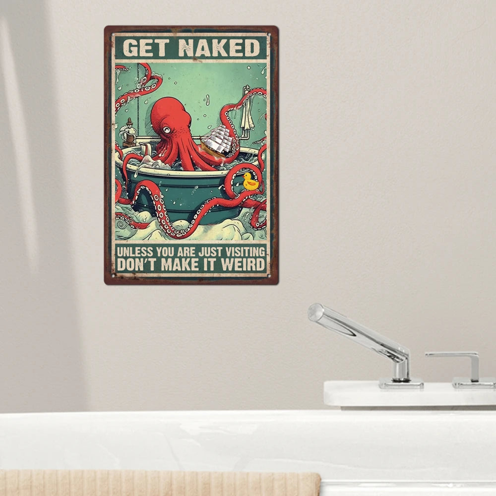 1 Piece Octopus Signs, Metal Decor