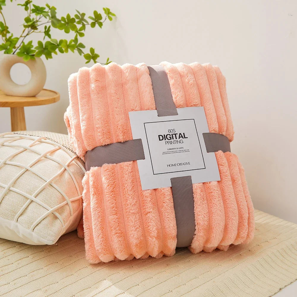 1pc Fluffy Coral Velvet Blanket Air-Conditioned Flannel Plush Comfortable,Throw Blanket Bed Cover