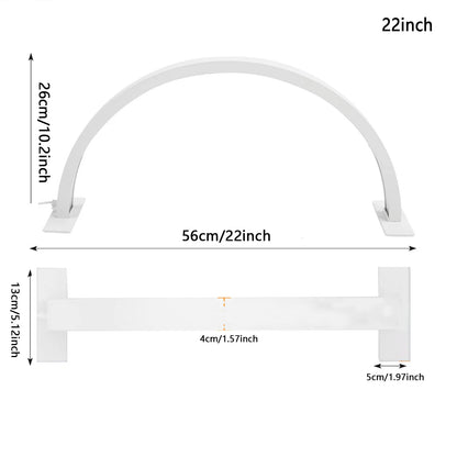 22-inch desk lamp, half-moon LED light, three colors of light, adjustable brightness