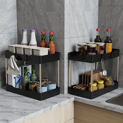 3pcs Under Bathroom Sink Organizers – Countertop Storage Racks for Cosmetics
