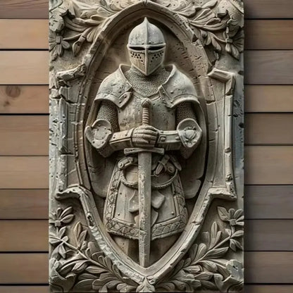 Vintage Metal Knight Assassin Sign