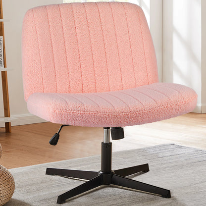 Adjustable Swivel Cross Legged Armless Wide Desk Chair