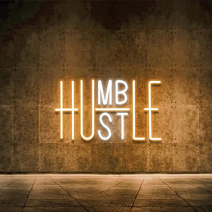 Hustle/Humble LED Neon Sign for Wall Decor,,