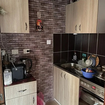 20PCS Of Brown Brick Pattern Self-adhesive Wall Sticker,3D Foam Panel,