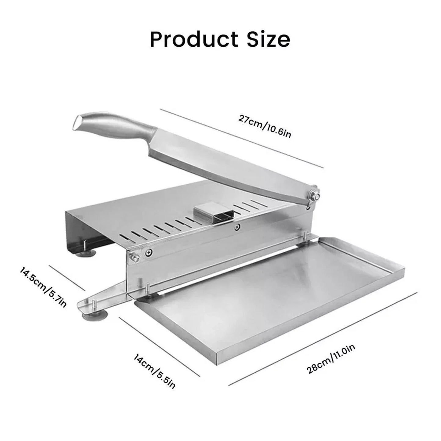 Manual Meat Slicer Bone Cutter Stainless Steele Adjustable Multifunction